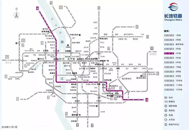 长沙4号线地铁线路图最新