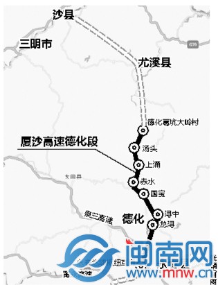 最新厦沙高速路线图