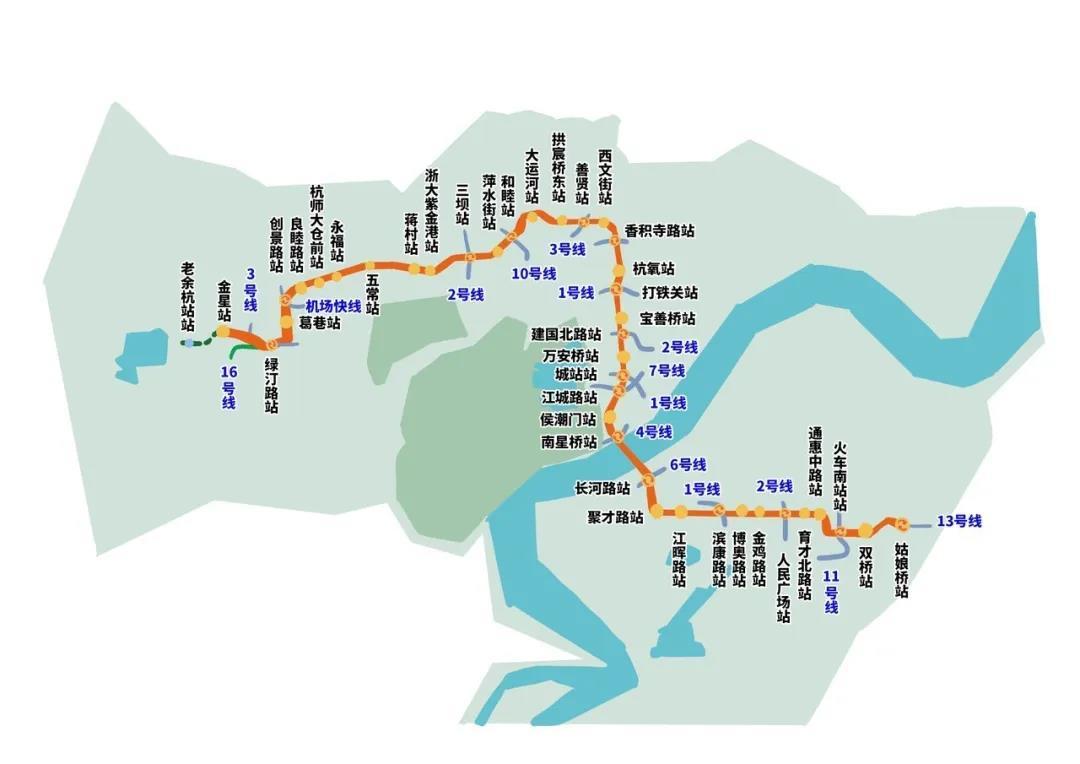 杭州地铁5号线最新线路图